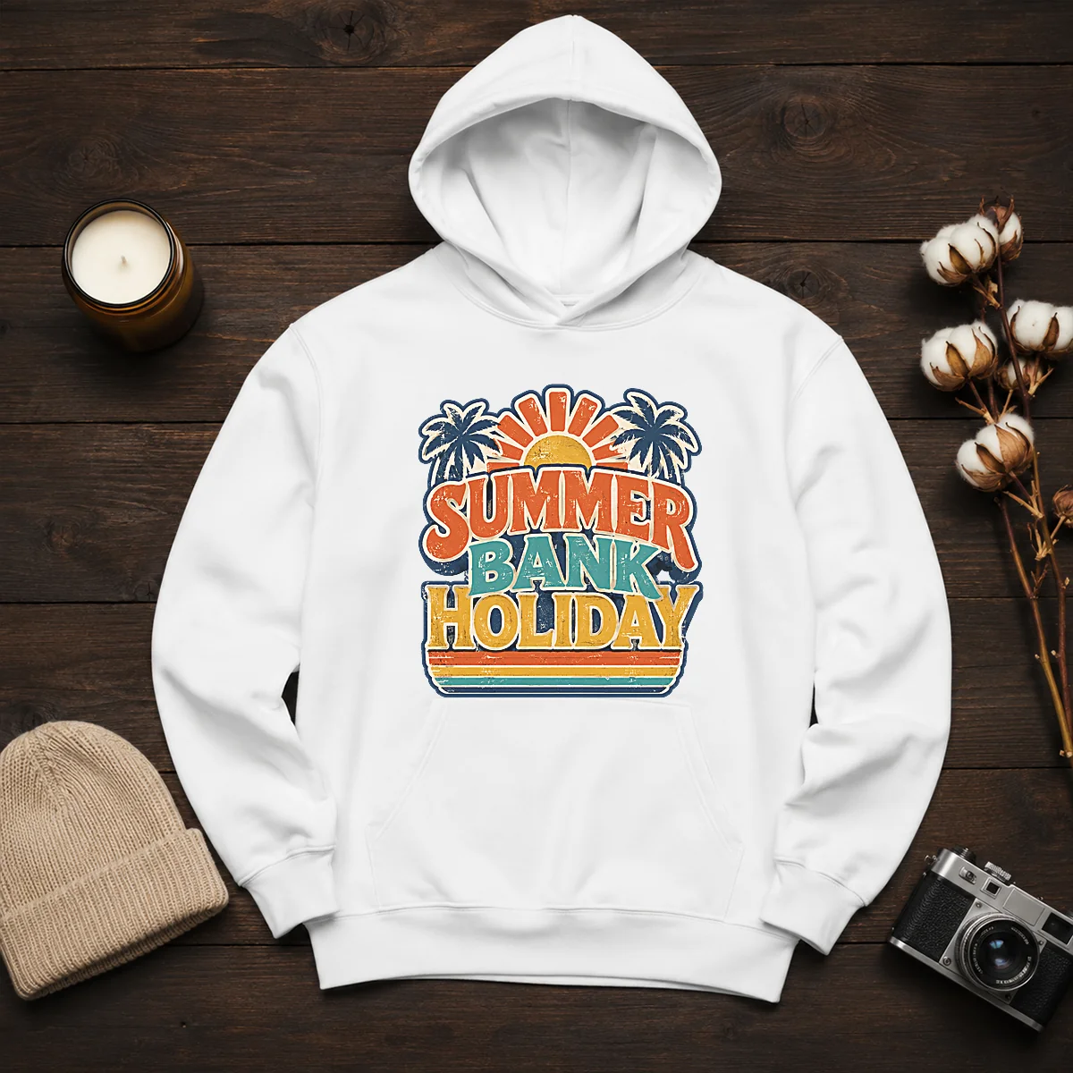 Awesome Vintage Retro Summer Bank Holiday Palm Sunburst Shirt - Image 6