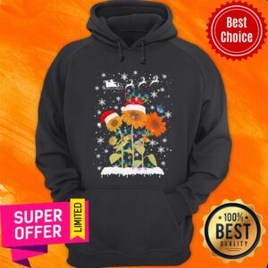 Alternative view of Top Sunflower Santa Reindeer Merry Christmas Shirt