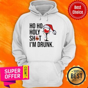 Alternative view of Wine Glass Ho Ho Holy Shit I’m Drunk Christmas Shirt