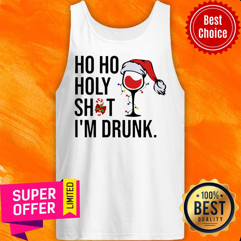 Wine Glass Ho Ho Holy Shit I’m Drunk Christmas Shirt - Image 4
