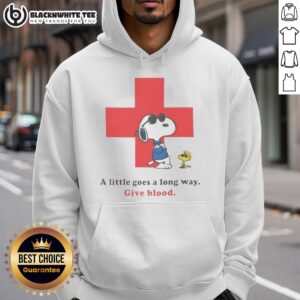 Alternative view of Premium American Red Cross Peanuts Snoopy A Little Goes A Long Way Give Blood T-Shirt