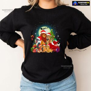 Alternative view of The Lion King Characters Santa Claus Sleigh Christmas Sweatshirt