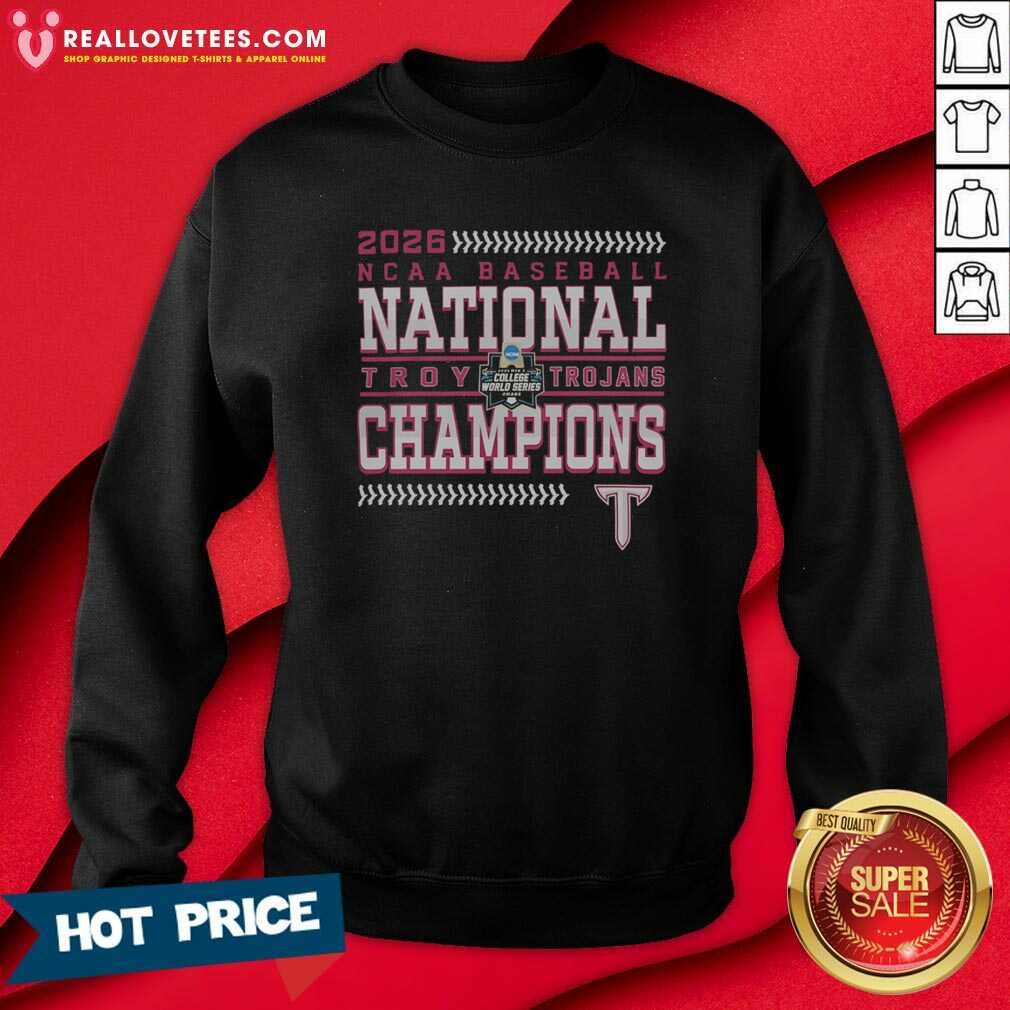 Official Hot Troy Trojans 2026 NCAA Baseball National Champions College World Series Omaha Shirt - Image 3