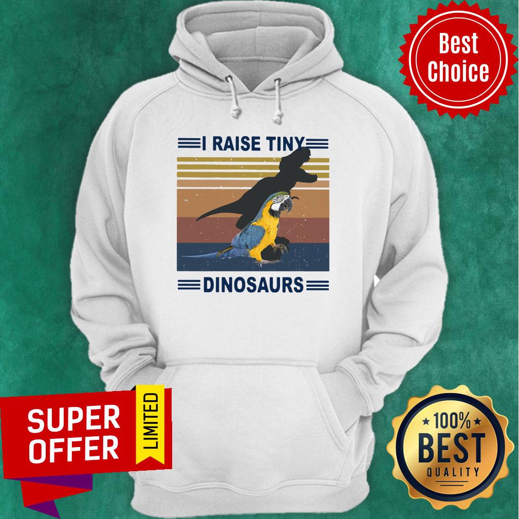 Premium I Raise Tiny Dinosaurs And Parrot Vintage Retro Shirt - Image 3