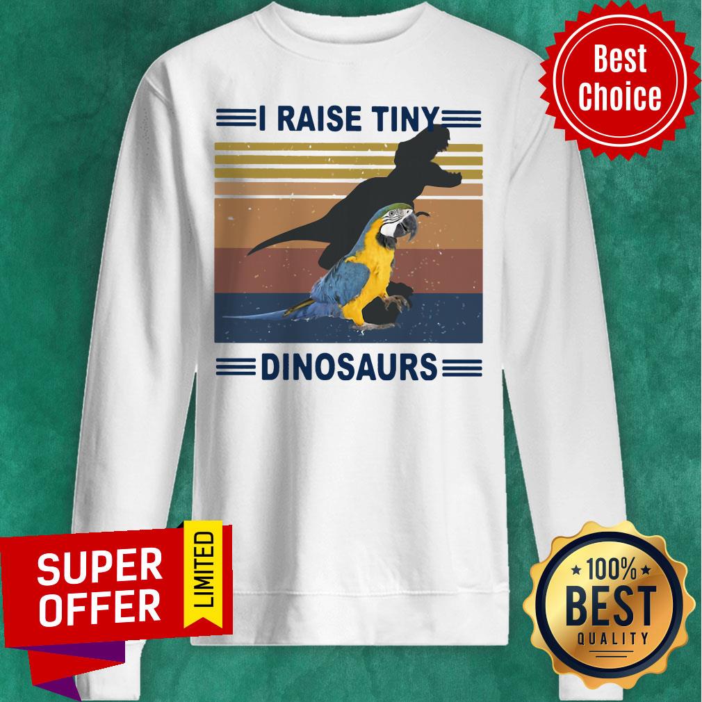 Premium I Raise Tiny Dinosaurs And Parrot Vintage Retro Shirt - Image 2