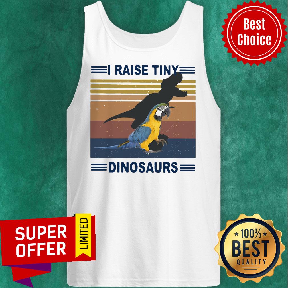 Premium I Raise Tiny Dinosaurs And Parrot Vintage Retro Shirt - Image 5