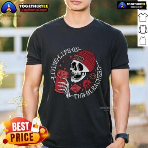 Pretty Living Life On The Bleachers Mama Skull T-Shirt