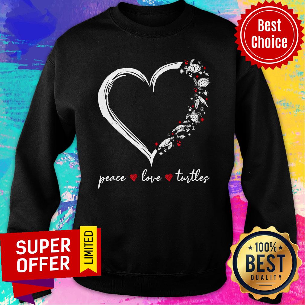 Peace Love Turtles Heart Shirt - Image 4