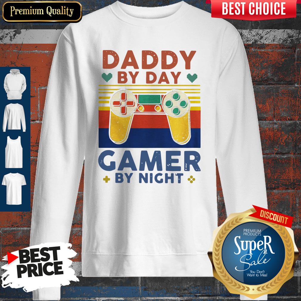 Awesome Daddy By Day Gamer By Night Vintage Shirt - Image 5