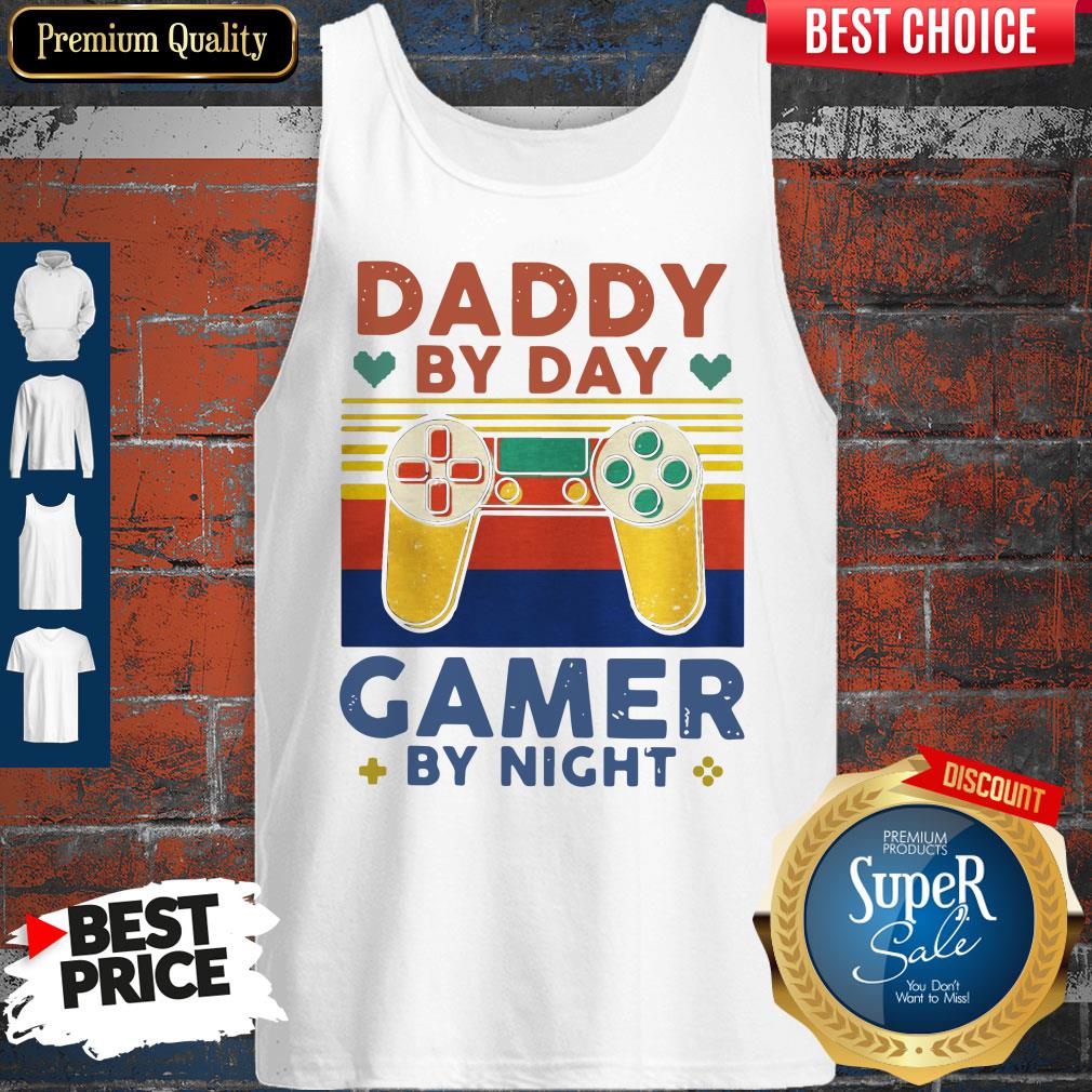 Awesome Daddy By Day Gamer By Night Vintage Shirt - Image 3