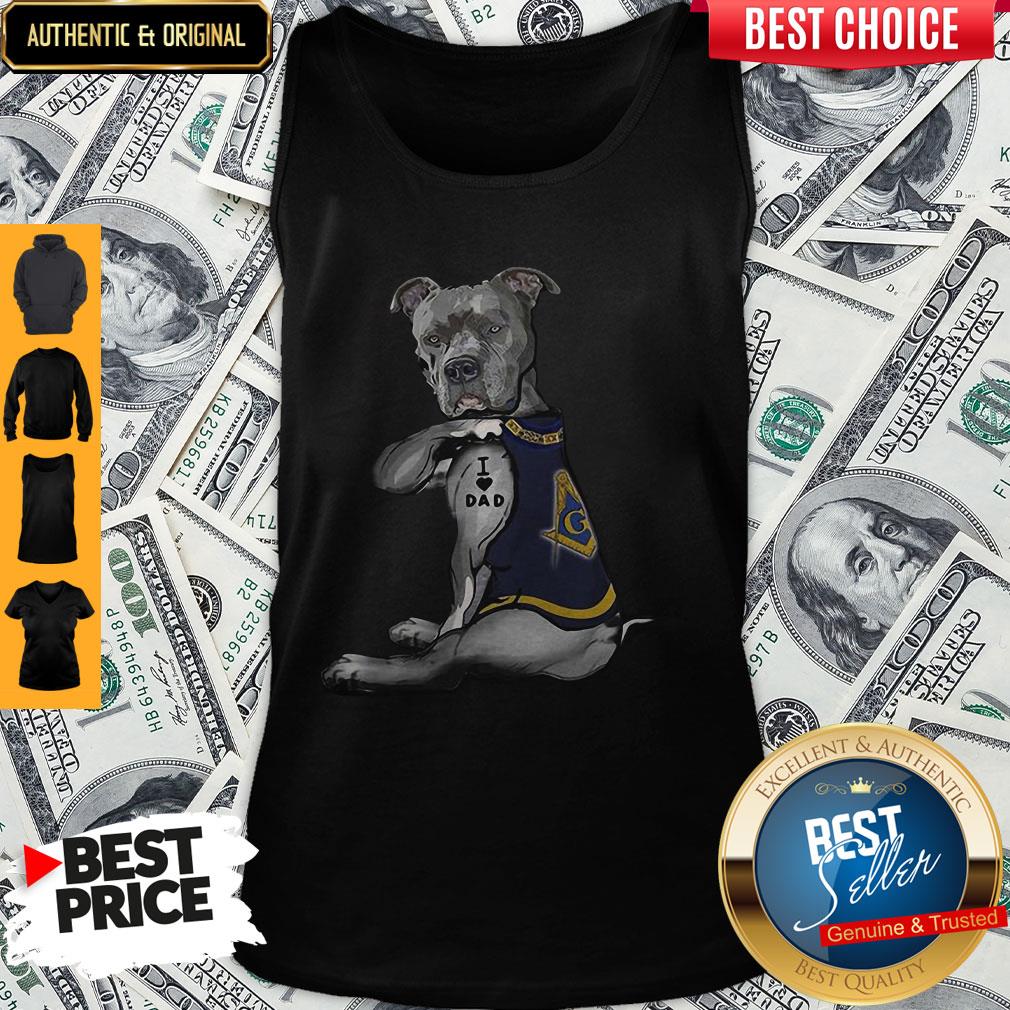 Awesome Dog Pitbull I Love Mom Tattoo Gift Shirt - Image 3