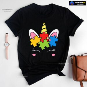 Unicorn Autism Puzzle Pieces T-Shirt