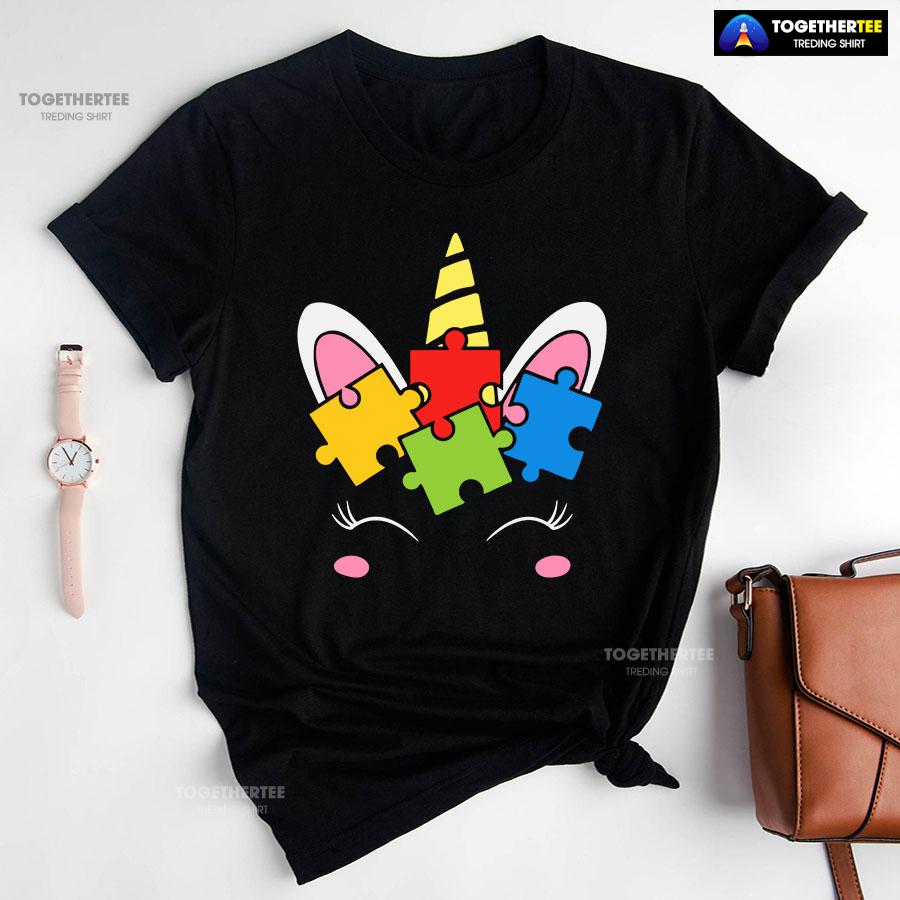 Unicorn Autism Puzzle Pieces T-Shirt