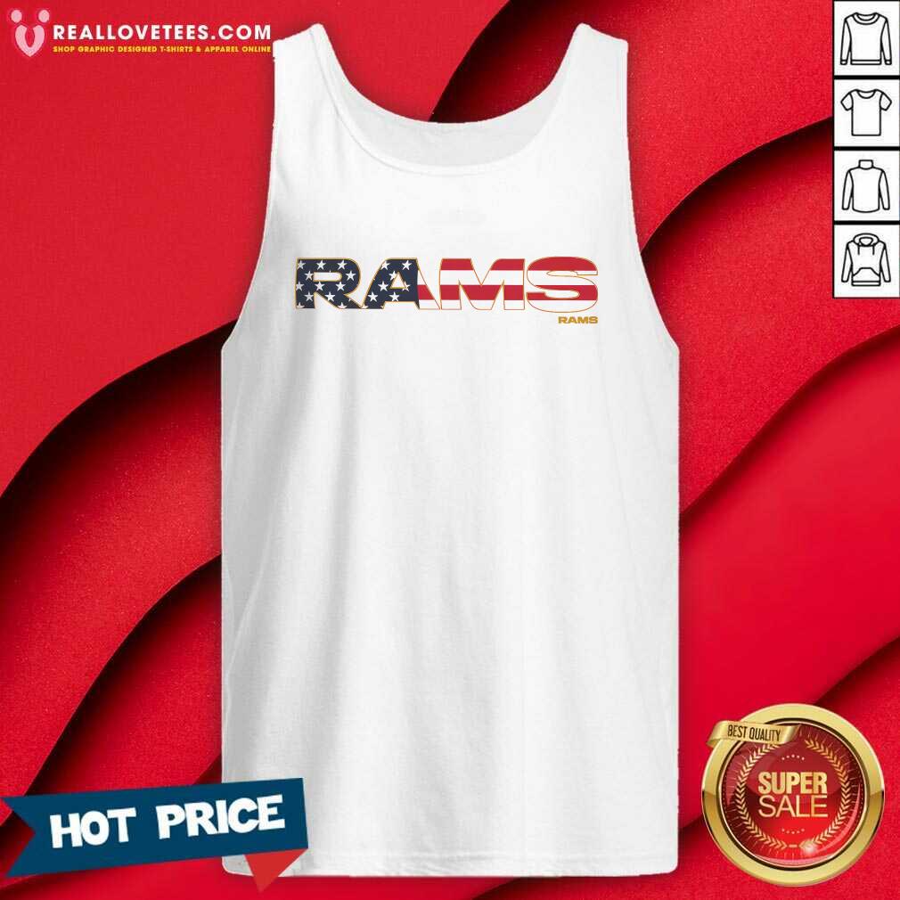 Los Angeles Rams Flag Script Franklin T-Shirt - Image 3