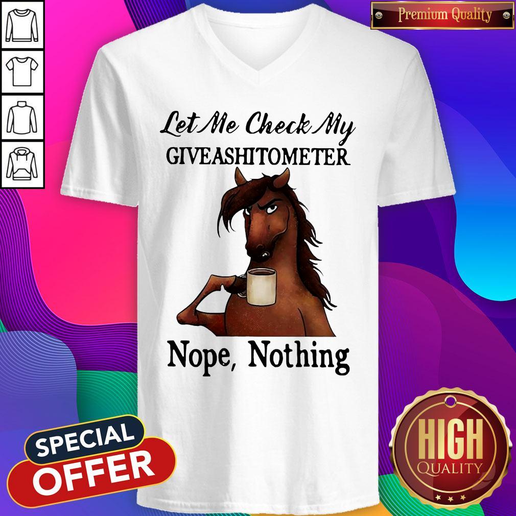 Perfect Horse Let Me Check My Giveashitometer Nope Nothing Shirt - Image 2