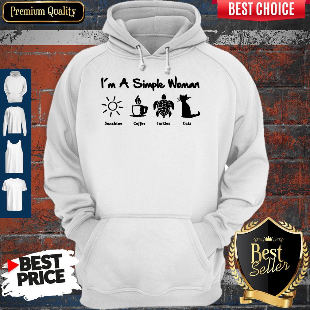 Perfect I'm A Simple Woman Sunshine Coffee Turles Cats Shirt - Image 2