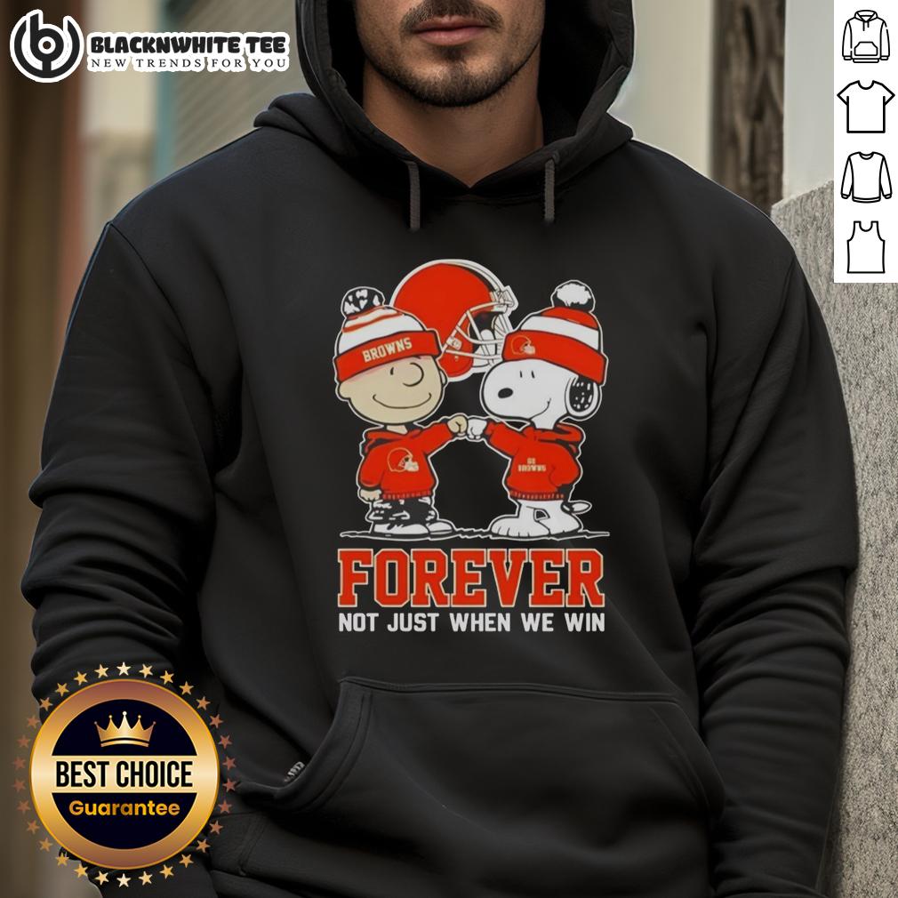 Premium Peanut Snoopy Charlie Brown Cleveland Browns Forever Not Just When We Win T-Shirt - Image 2