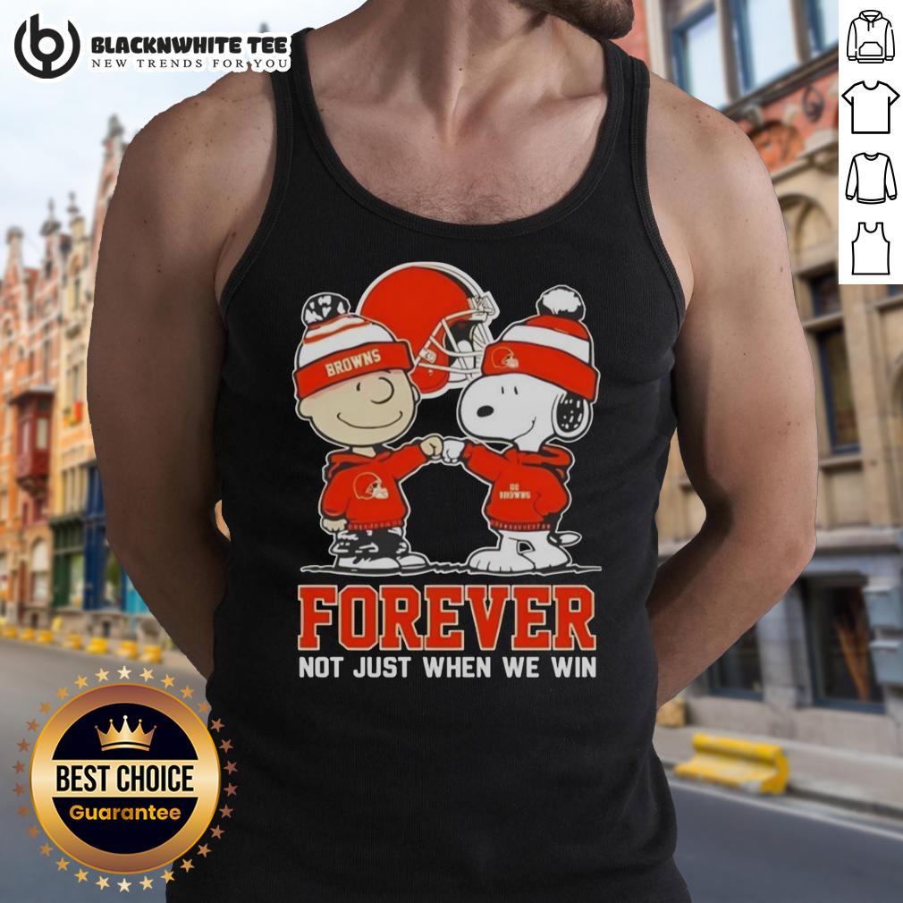 Premium Peanut Snoopy Charlie Brown Cleveland Browns Forever Not Just When We Win T-Shirt - Image 4