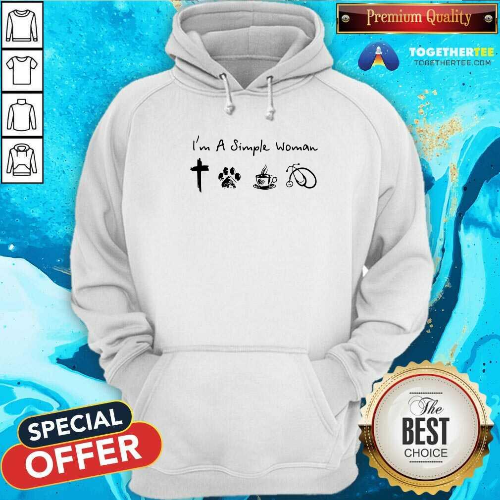 Lovely A Simple Womans Love Jesus Dog Coffee Stethoscope Shirt - Image 5