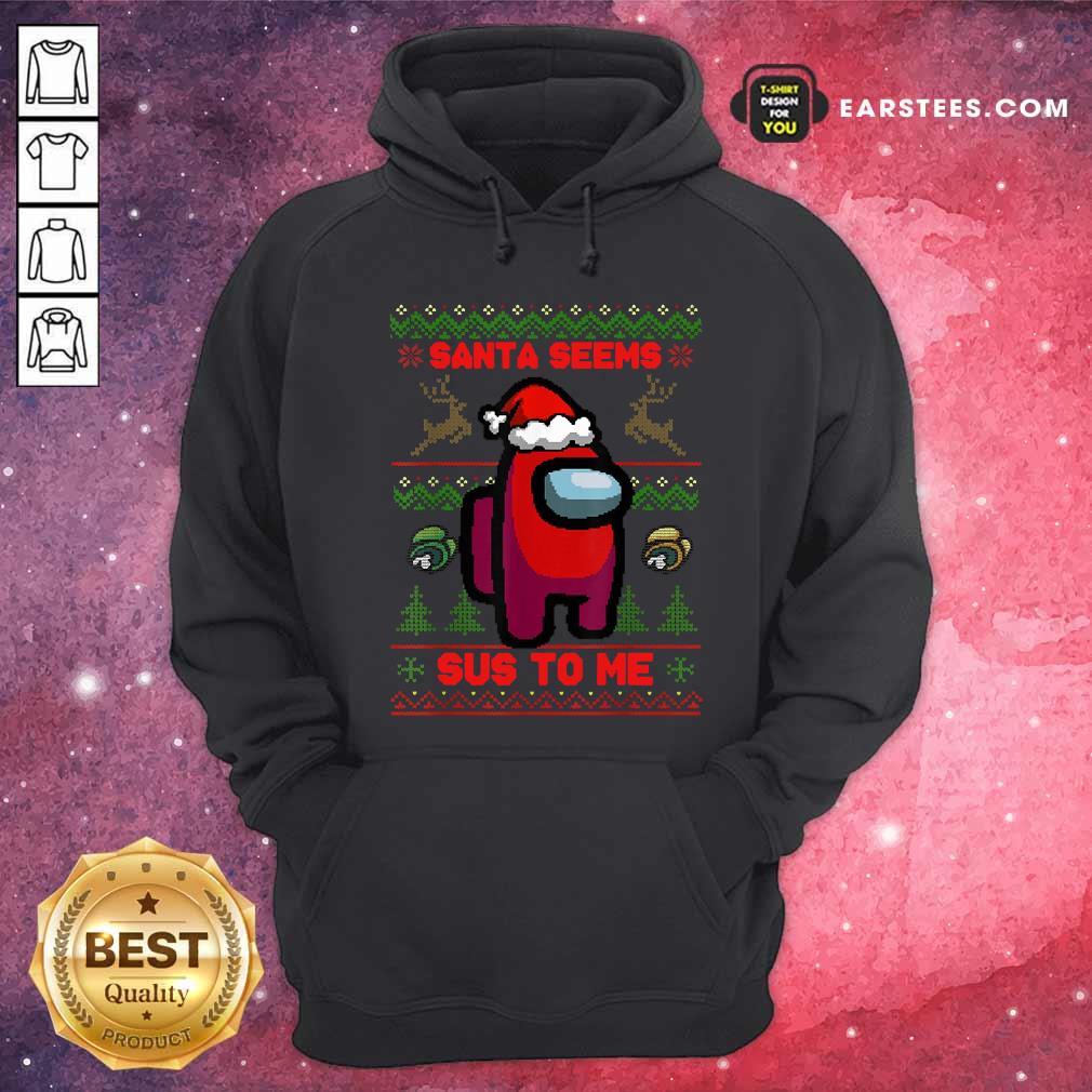 Perfect Among Us Santa Seems Sus To Me Ugly Christmas Shirt - Image 2