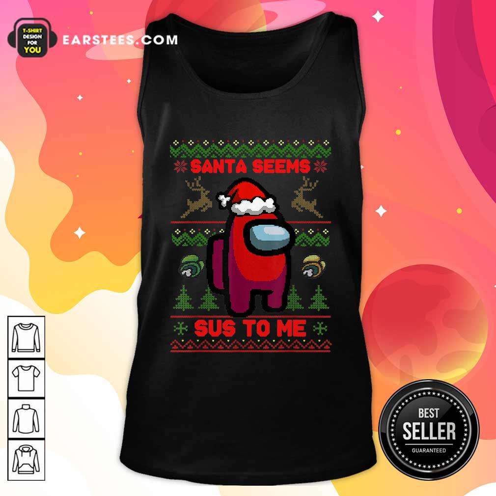 Perfect Among Us Santa Seems Sus To Me Ugly Christmas Shirt - Image 4