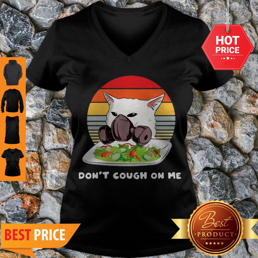 Vintage Cat Don’t T Cough On Me Woman Yelling Cat Mask Shirt - Image 5