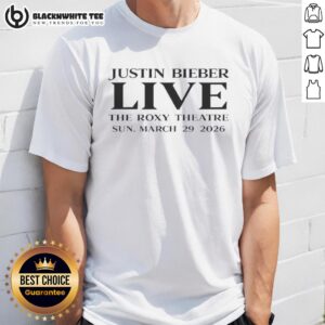 Official Justin Bieber Live The Roxy Theatre Sun March 29 2026 Tour T-Shirt