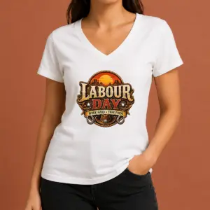 Alternative view of Nice Hot Western Labour Day Work Hard Take Pride Cowboy Shirt