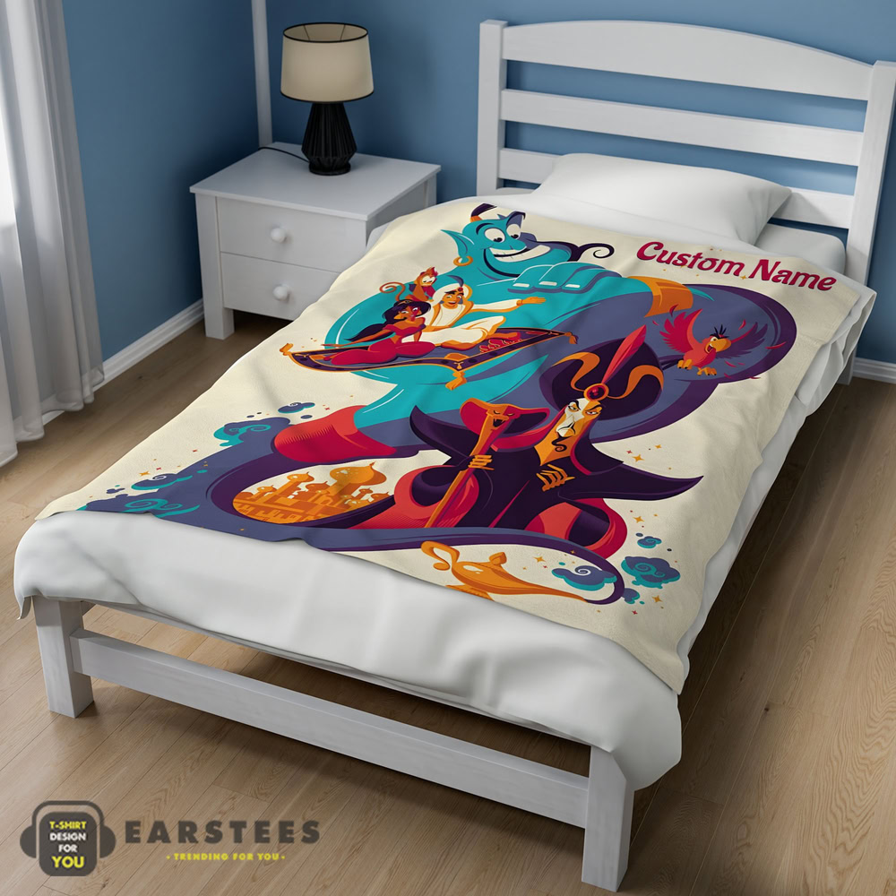 Good Aladdin and the Magic Lamp Disney Cartoon Blanket – Customize Blanket - Image 3