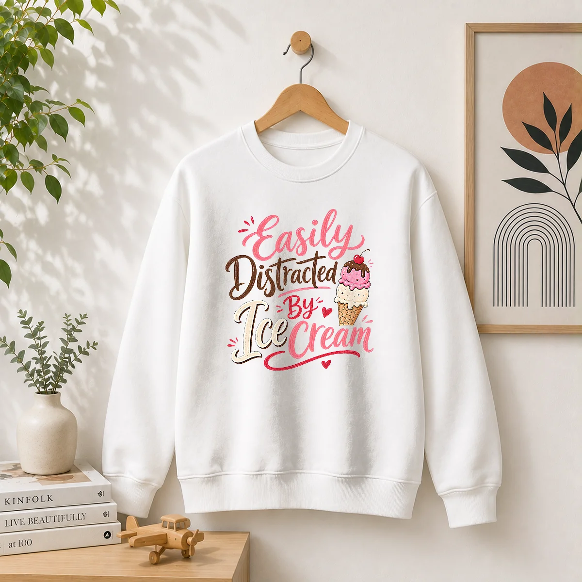 Nice Easily Distracted By ICE Cream Funny Cute Shirt - Image 5