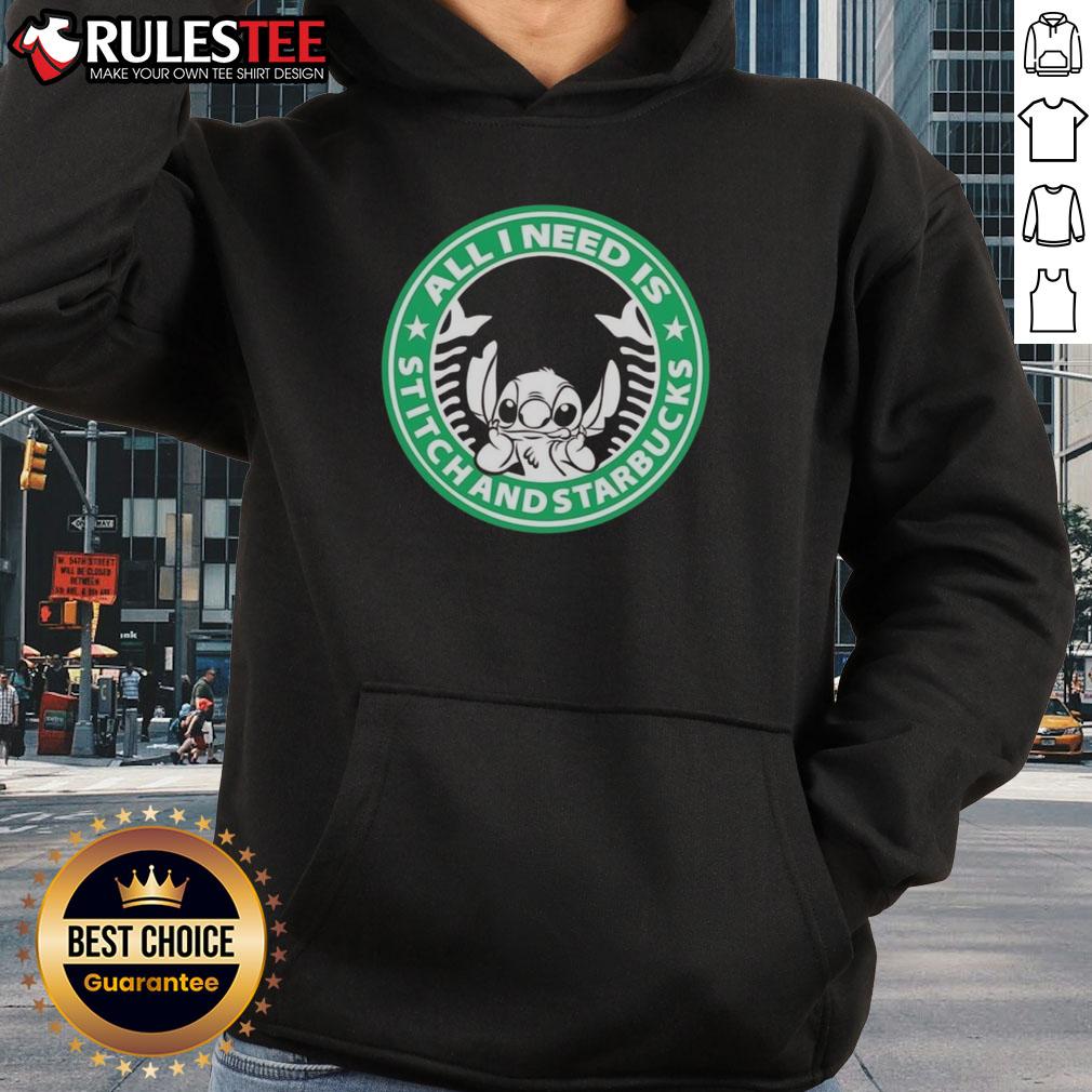 Good All I Need Is Stitch And Starbucks T-Shirt - Image 2