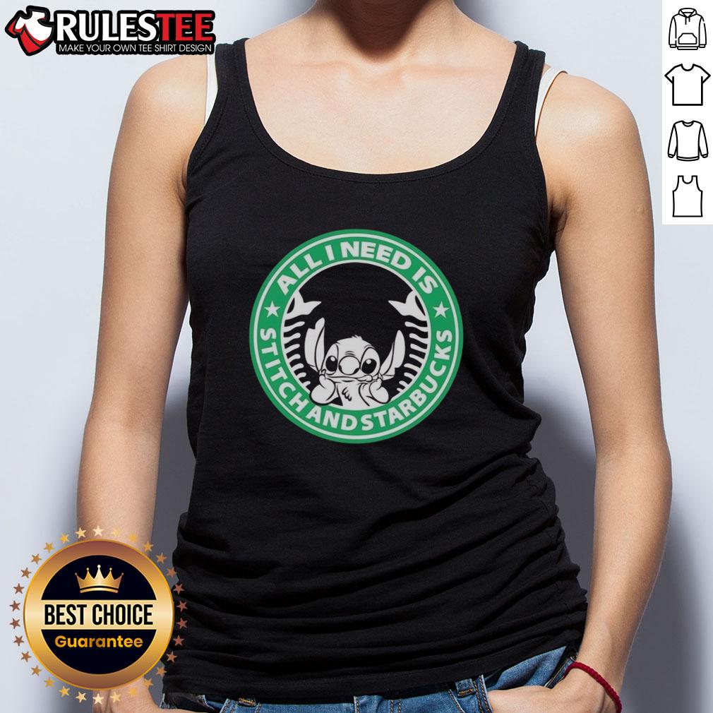 Good All I Need Is Stitch And Starbucks T-Shirt - Image 4
