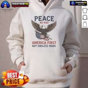 Alternative view of Premium No War Peace America First America Flag T-Shirt