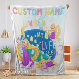 Perfect Disney Long Hair Princess Rapunzel Princess Blanket Fleece Customized Blanket