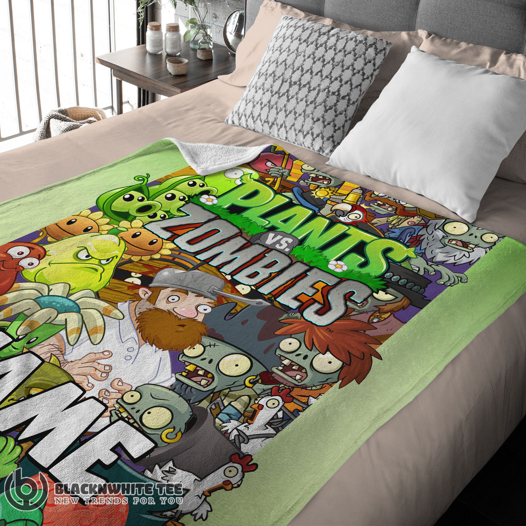 Perfect Game Plants Vs Zombies All Character Blanket Fleece Customized Blanket - Image 3