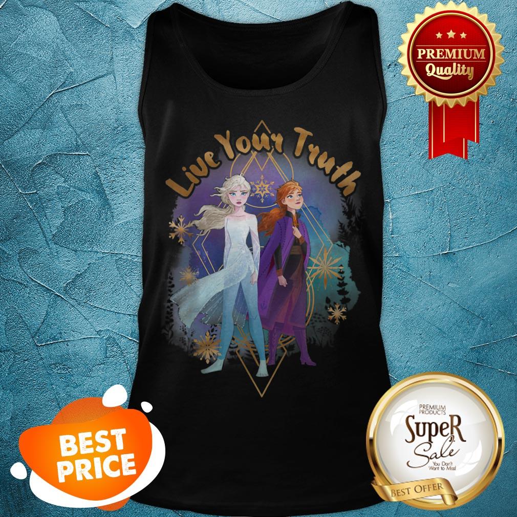Nice Disney Frozen 2 Elsa Anna Live Your Truth Geometric Portrait Shirt - Image 5