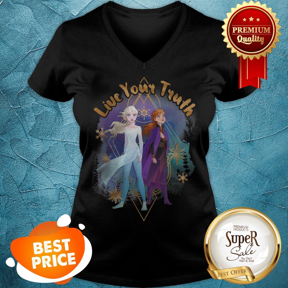 Nice Disney Frozen 2 Elsa Anna Live Your Truth Geometric Portrait Shirt - Image 4