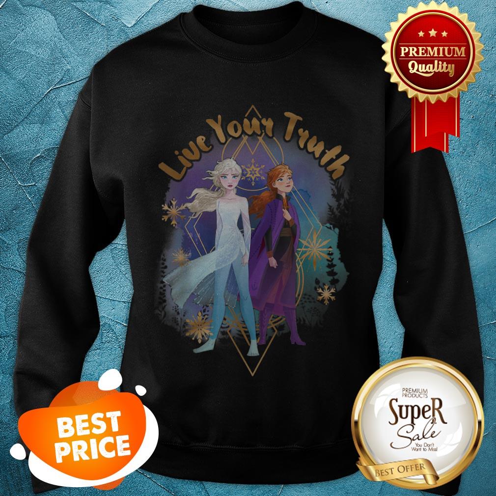 Nice Disney Frozen 2 Elsa Anna Live Your Truth Geometric Portrait Shirt - Image 3