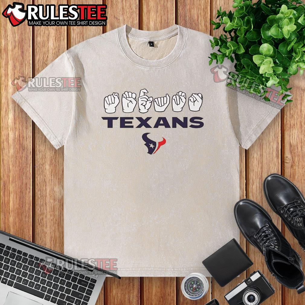 Nice Houston Texans Football Homage Youth Love Sign Hand Signals T-Shirt - Image 6
