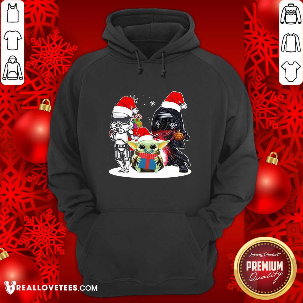 Great Baby Yoda And Darth Vader Stormtrooper Merry Christmas Sweater Shirt - Image 4