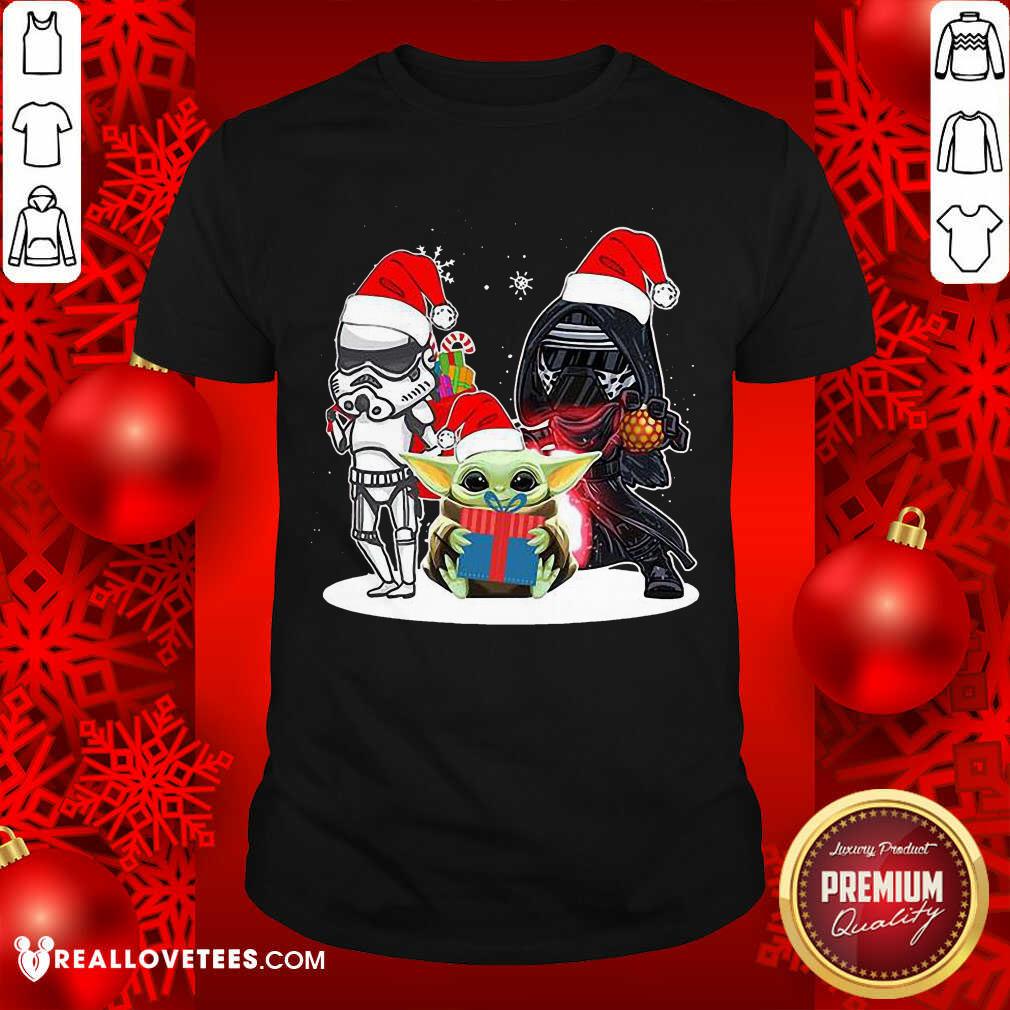 Great Baby Yoda And Darth Vader Stormtrooper Merry Christmas Sweater Shirt