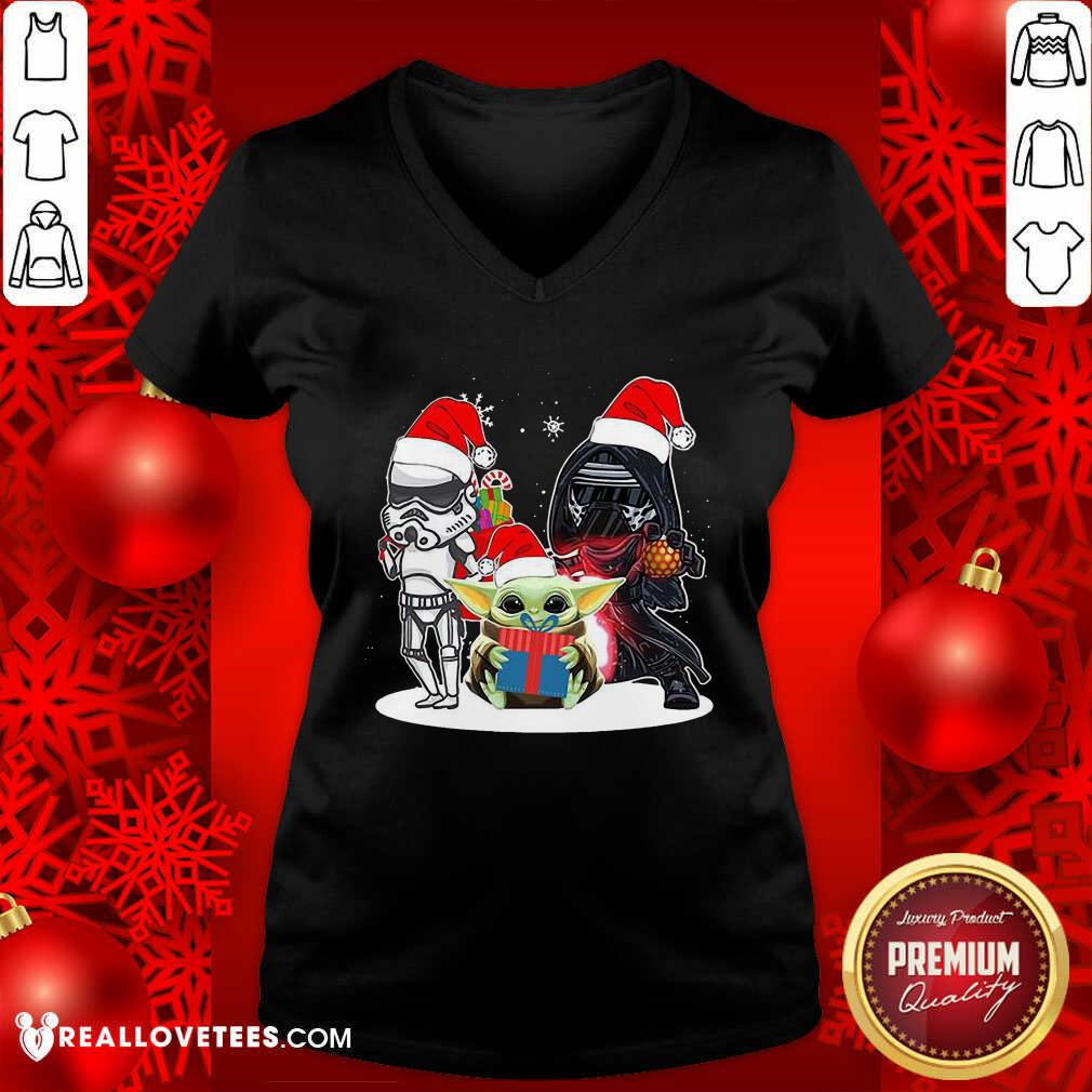 Great Baby Yoda And Darth Vader Stormtrooper Merry Christmas Sweater Shirt - Image 5