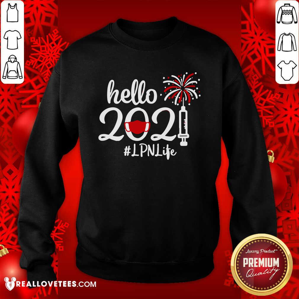 Happy Hello 2021 LPN Life Face Mask Christmas Shirt - Image 3