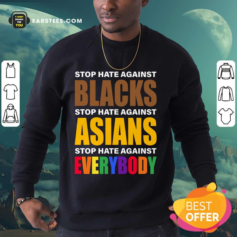 Happy Stop Hate Against Blacks Asian Shirt - Image 3