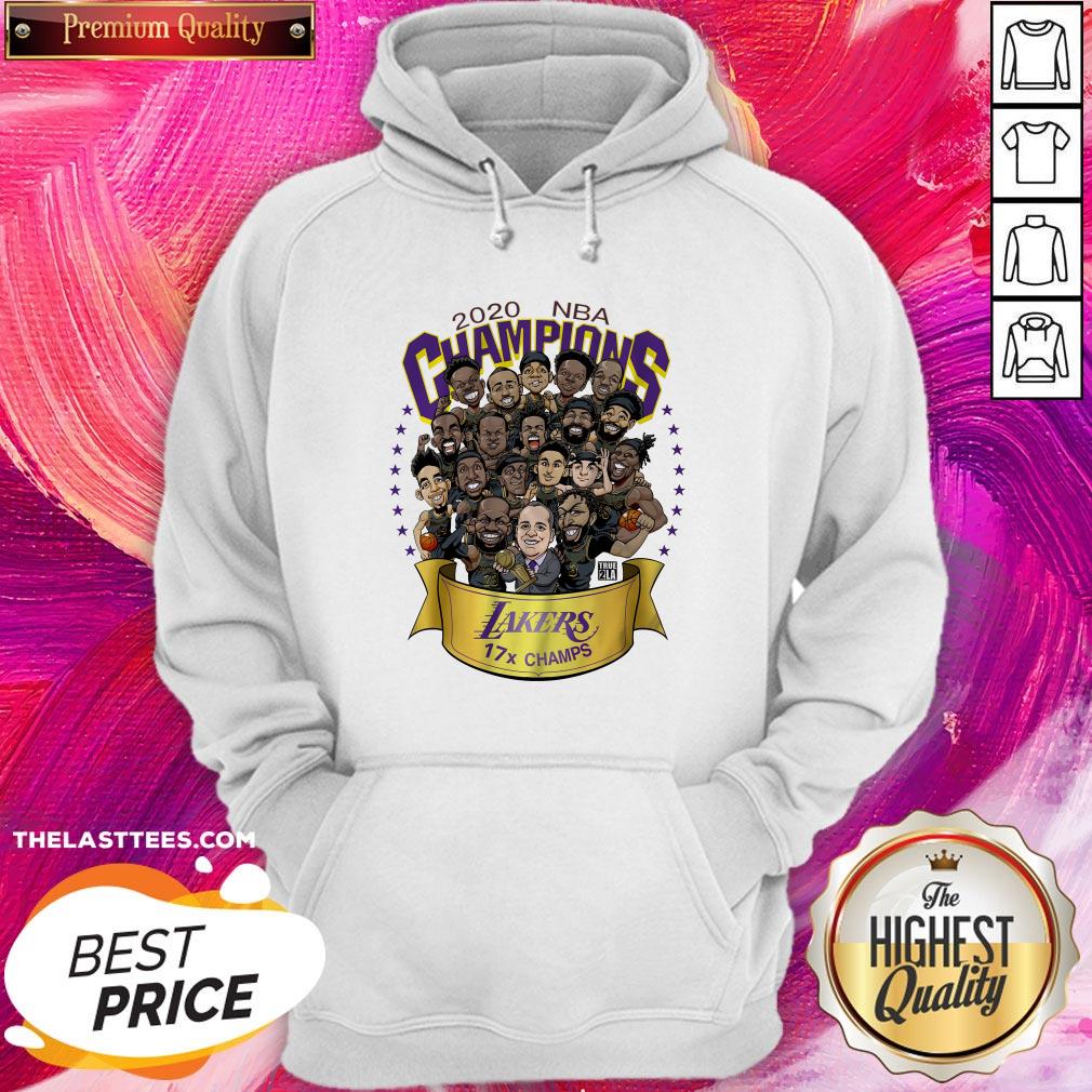 Top 2020 NBA Champions Los Angeles Lakers 17 Champs Cartoon Shirt - Image 5