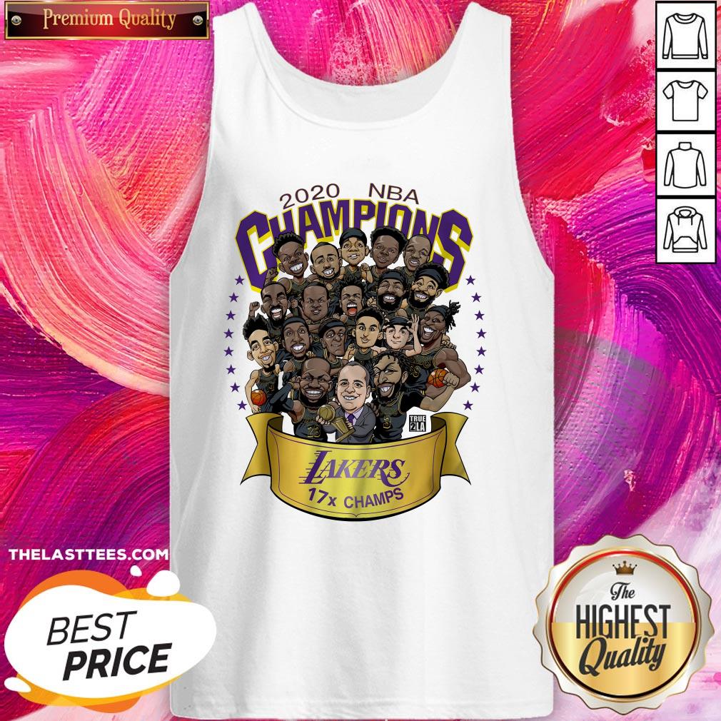 Top 2020 NBA Champions Los Angeles Lakers 17 Champs Cartoon Shirt - Image 3