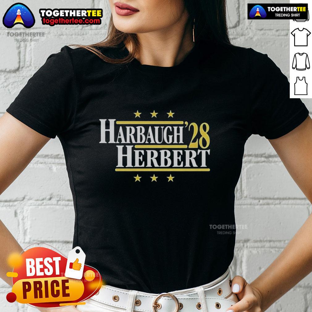 Nice Jim Harbaugh Vs Justin Herbert Los Angeles Chargers 2028 T-Shirt - Image 3