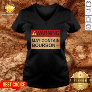 Alternative view of Top Wine Warning May Contain Bourbon T-shirt