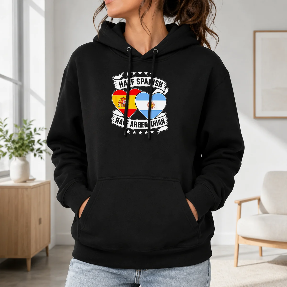 Pretty Half Spanish Half Argentinian Heart Flag Shirt - Image 7