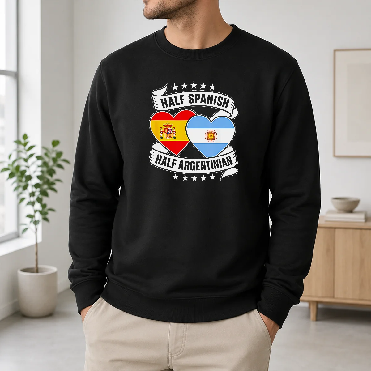 Pretty Half Spanish Half Argentinian Heart Flag Shirt - Image 6
